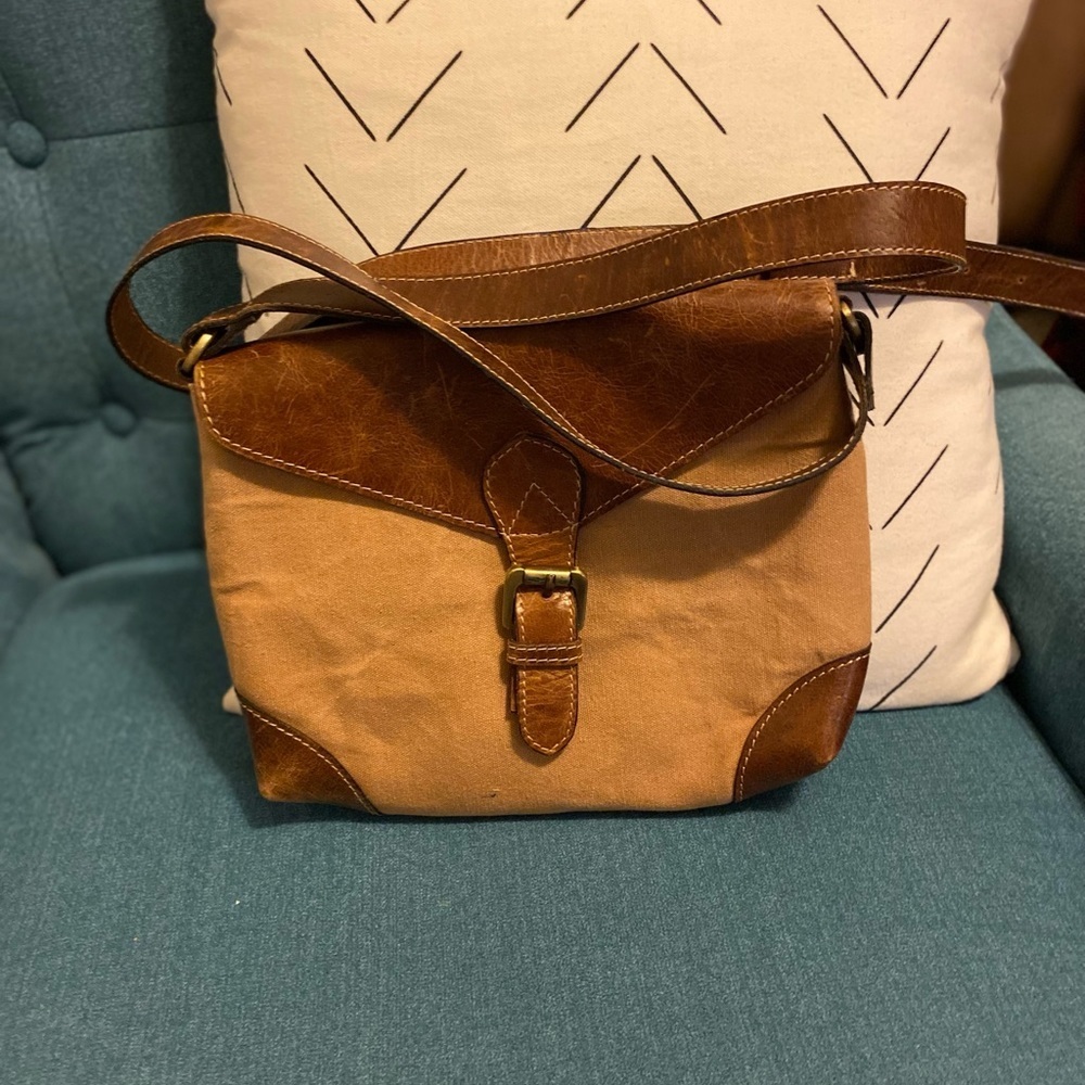 Le Papillon Canvas crossbody Purse | EUC